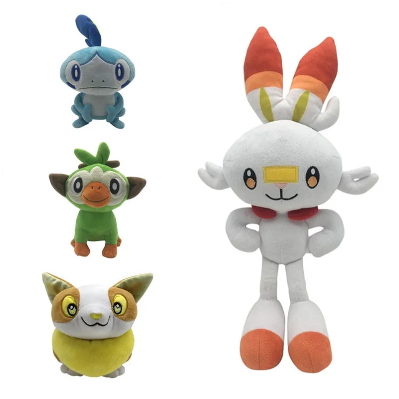 

Новинка, меч Покемон 23-38 см, щит, плюшевые игрушки, Мультяшные животные, мягкая кукла, кролик, ударный, обезьяна, слезоглаз, ящерица, детские п...