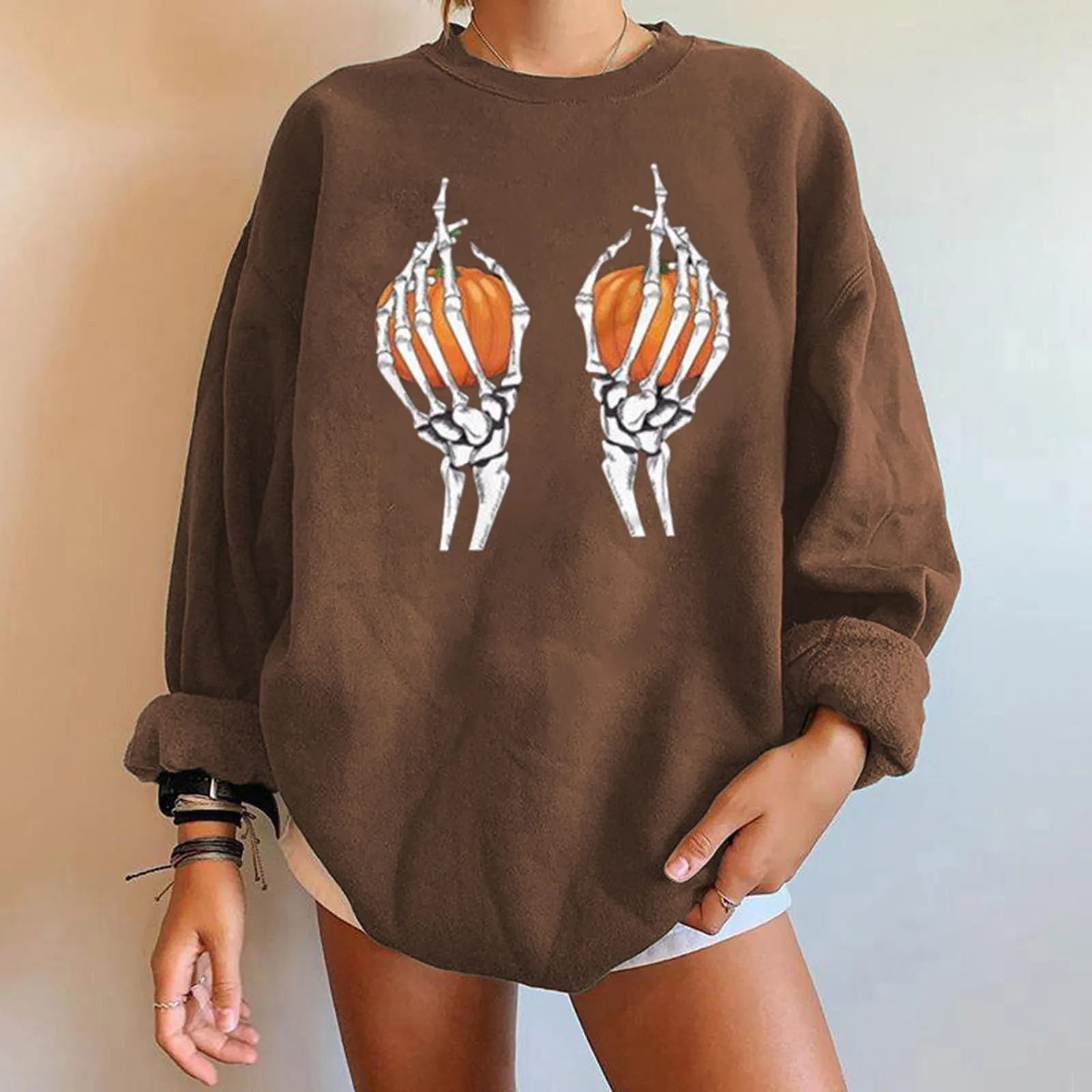 

Hoodless For Women Fit Full Hooded Crewneck Loose Sweatshirt Casual Long Sleeve Pottery Slipper Fleece Sweatshirt Women Winter