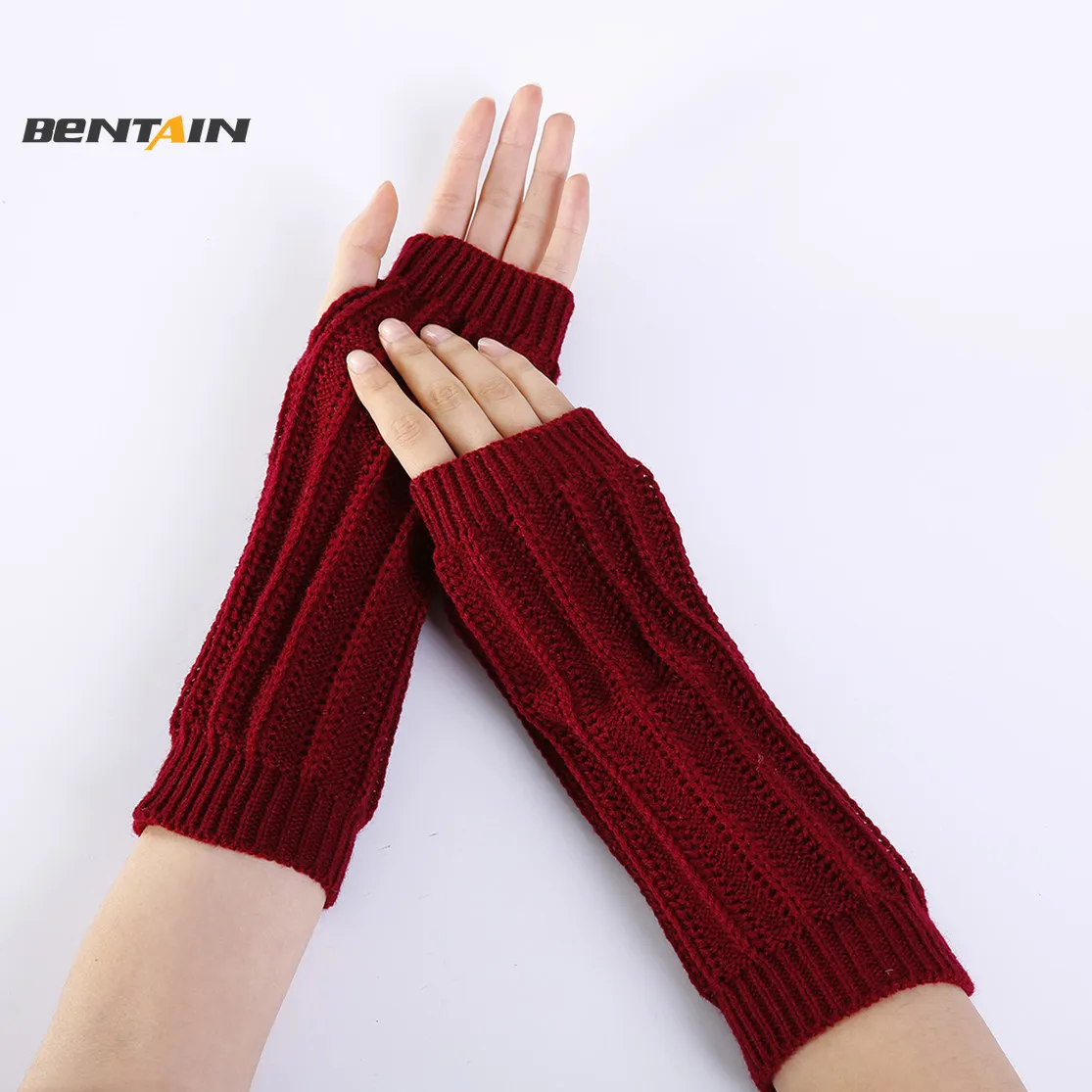 

Women's Long Fingerless Gloves Winter Keep Warm Arm Sleeve Knitted Arm Warmer Half Finger Oversleeve Mitten Punk Gothic Gloves