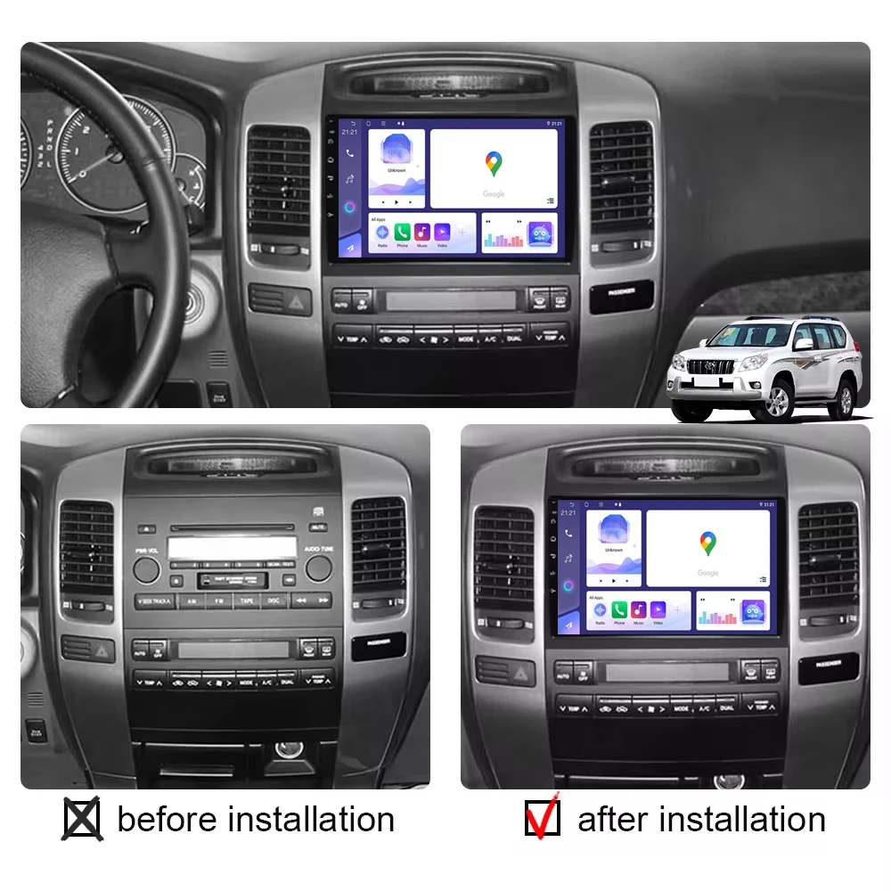 DSP для Toyota LAND CRUISER Prado 120 2003-2009 GPS автомобильный радиоприемник мультимедийный
