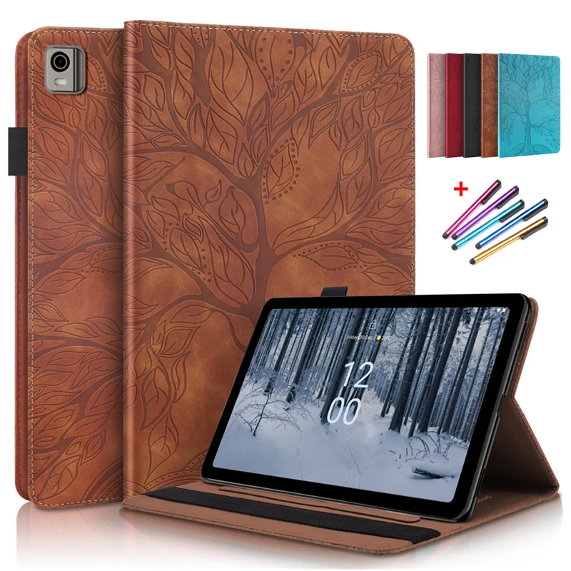 Coque for Nokia T21 Case 10 4 inch Embossed Tree Leather Fli