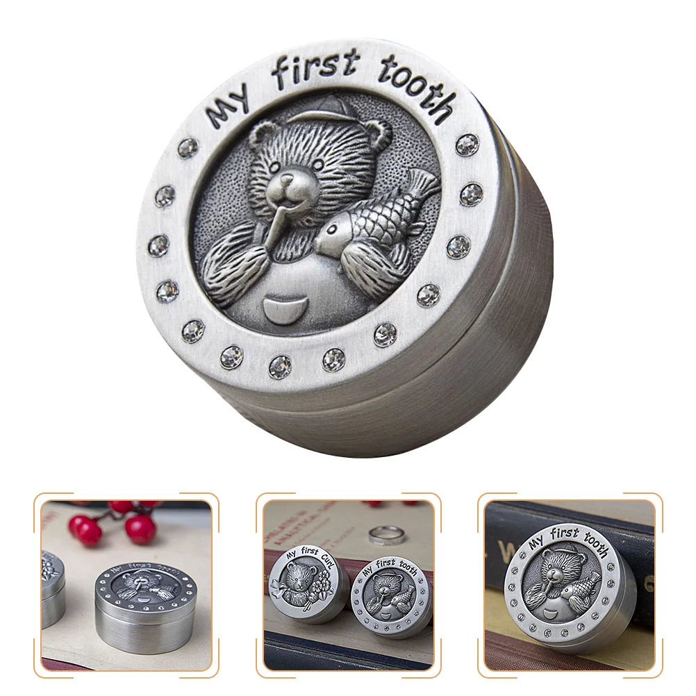 

Baby Keepsake Box Tooth Collection Organizer Preservation 3.9x3.9cm Milk Teeth Memorial Silver Metal Kids Toddler