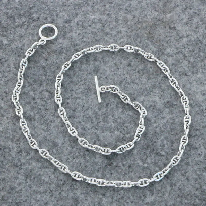 Ювелирные изделия из стерлингового серебра 925 ретро свинья свитер ожерелье