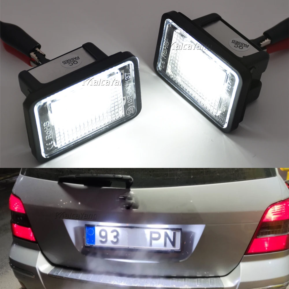 

2Pcs For Mercedes-Benz GLK X204 2007 2008-2013 LED License Plate Lights Bulb 12V 6000k White Error Free LED Number Plate Lamp