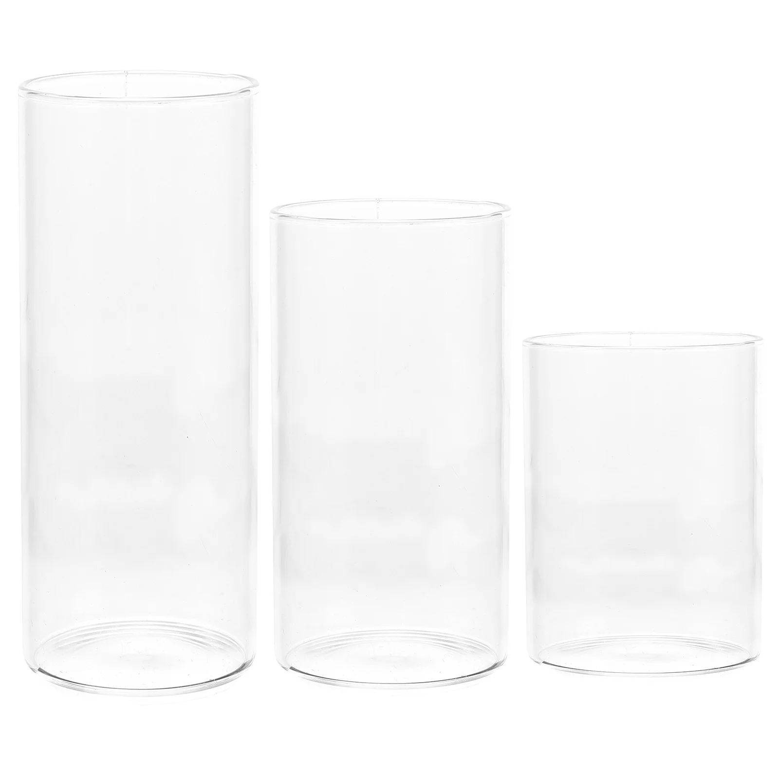 

3 Pcs Glass Cup Clear Household Shades Holder Cylinders Cover Cylindrical