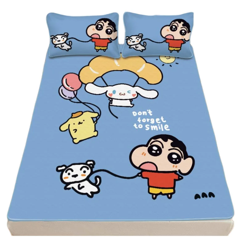 

Crayon Shinchan bedroom ice silk mat cartoon cute three-piece home summer creative washable foldable student dormitory mat gift