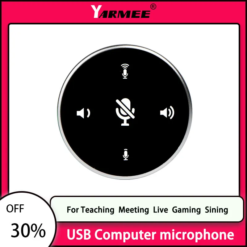 

YARMEE USB Conference Speaker Mini Computer Microphone Professional Desktop Mic For YouTube Gaming Singing Conference Video call