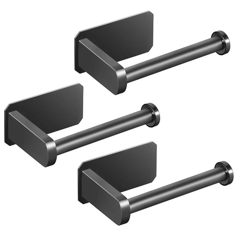 

3X Toilet Paper Holder Self Adhesive Kitchen Washroom Adhesive Toilet Roll Holder No Drilling For Bathroom Stick