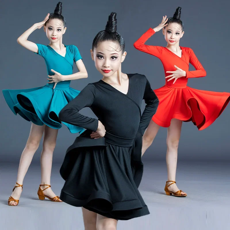 

Latin Dance Dress for Girl Ballroom Dancing Kid Competition Dance Costumes Tango Dress Children Practice Dancing Wear Clothing