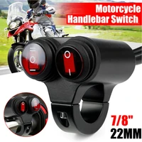 78 22mm motorcycle handlebar headlight fog spot light dual on off switch 12v high quality