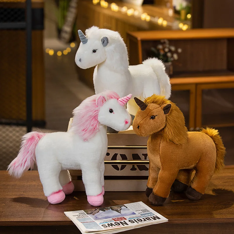 

Cartoon Simulation Unicorn Plush Toys Cute Fluffy Horse Plushies Dolls Soft Stuffed Animals Pillow Anime Soft Kids Peluches Toy