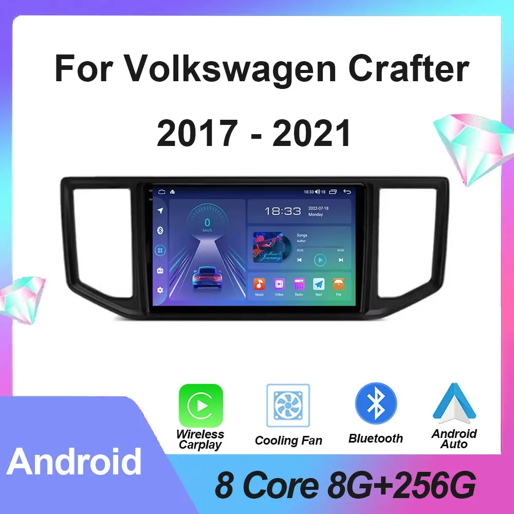 Беспроводное радио CarPlay Android Auto для Volkswagen Crafter 2017-2021 5G Wi-Fi Автомобильные