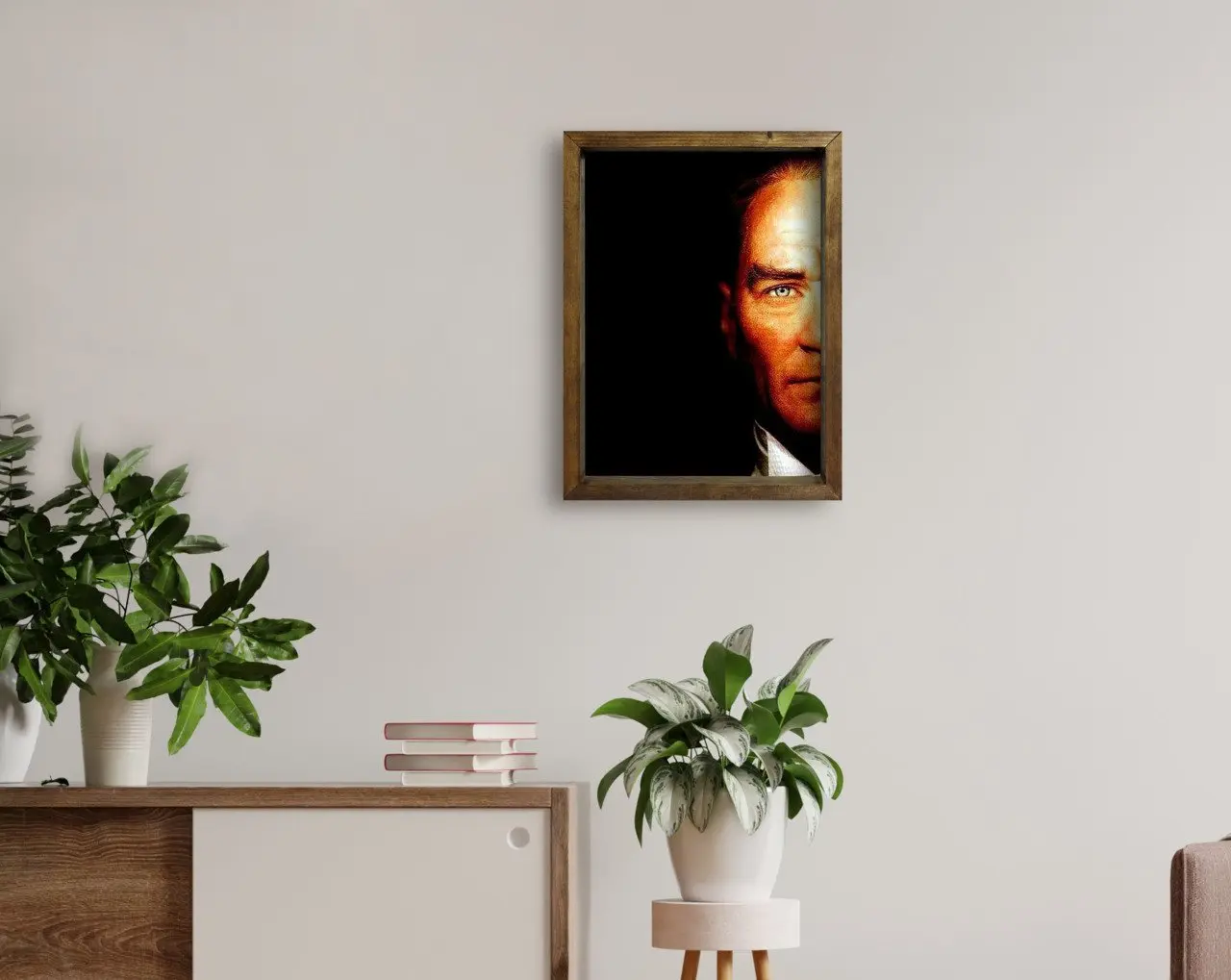 

BK Home Ataturk дизайнерский стол с рамой из натурального массива дерева 45x65 см-18