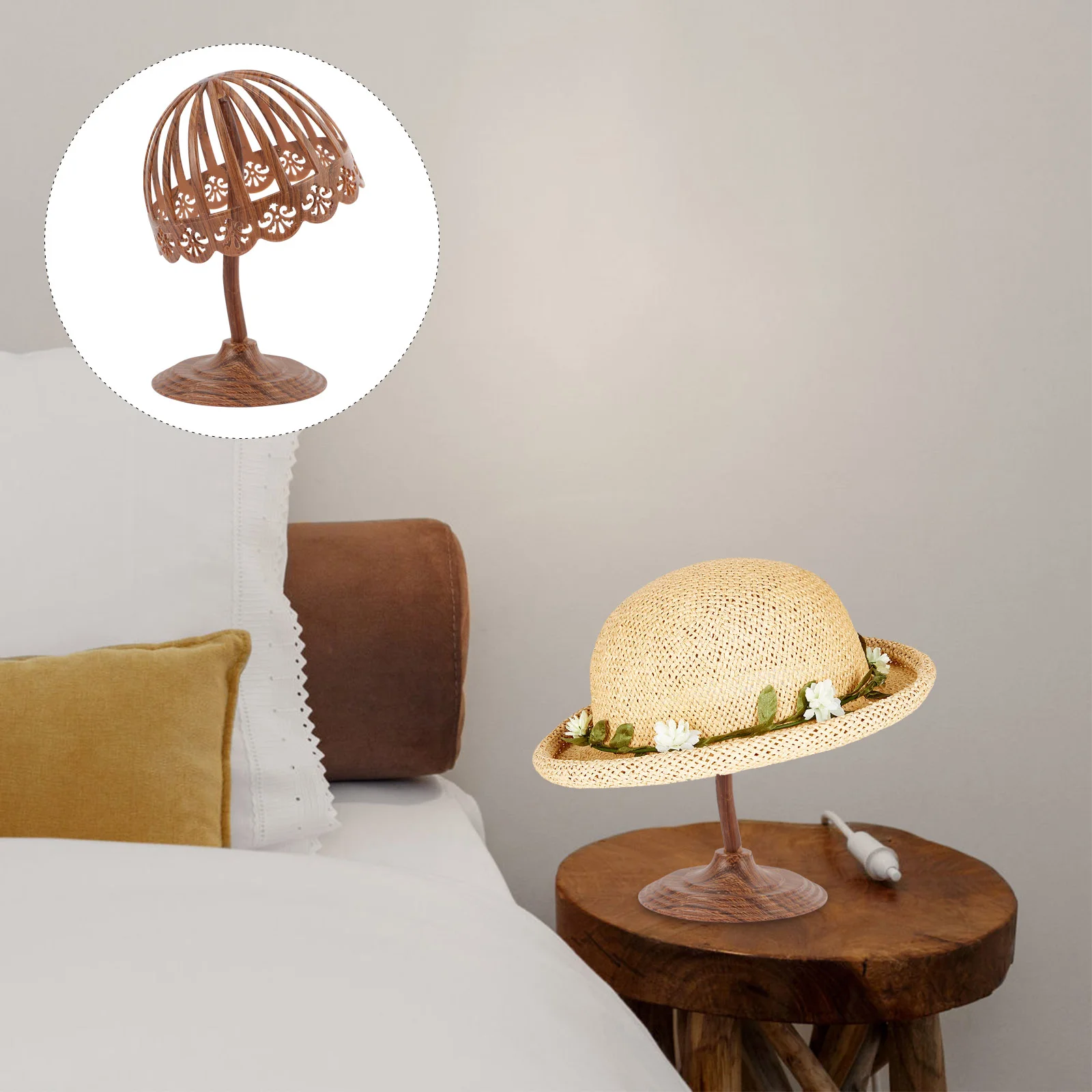 

Hat Stand Rack Displaycap Storage Tabletop Riser Closet Dome Holderhangers Stands Adjustable Single Baseball Vintage Form Table