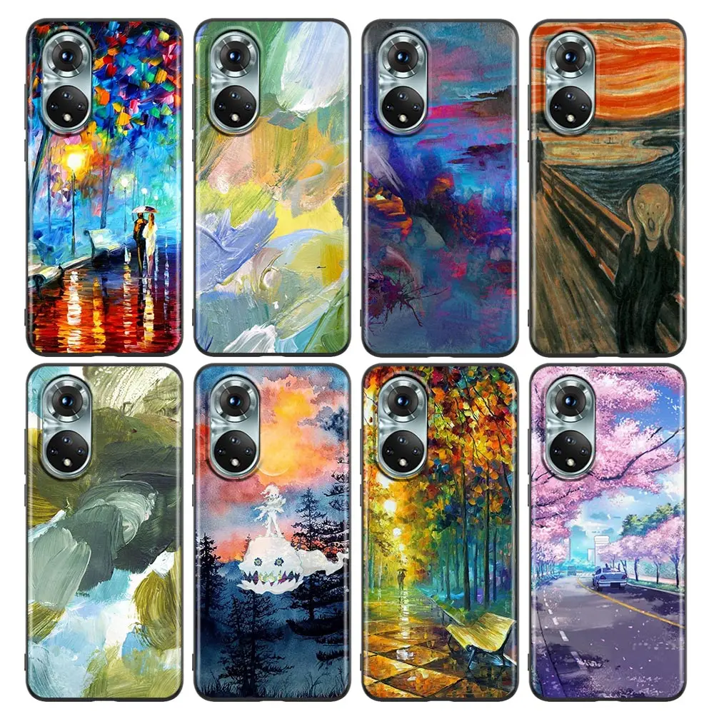 

Phone Case for Honor 8X 9S 9A 9C 9X Case Lite 9A 50 10 20 30 Pro 30i 20S(6.15) Silicone Cover Freehand Sketching Art