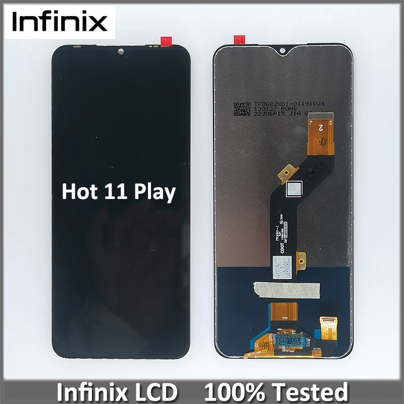 

ЖК-дисплей 6,82 дюйма для Infinix Hot 11 Play кодирующий преобразователь сенсорного экрана в сборе, запасные сотовые телефоны и Аксессуары LCD s
