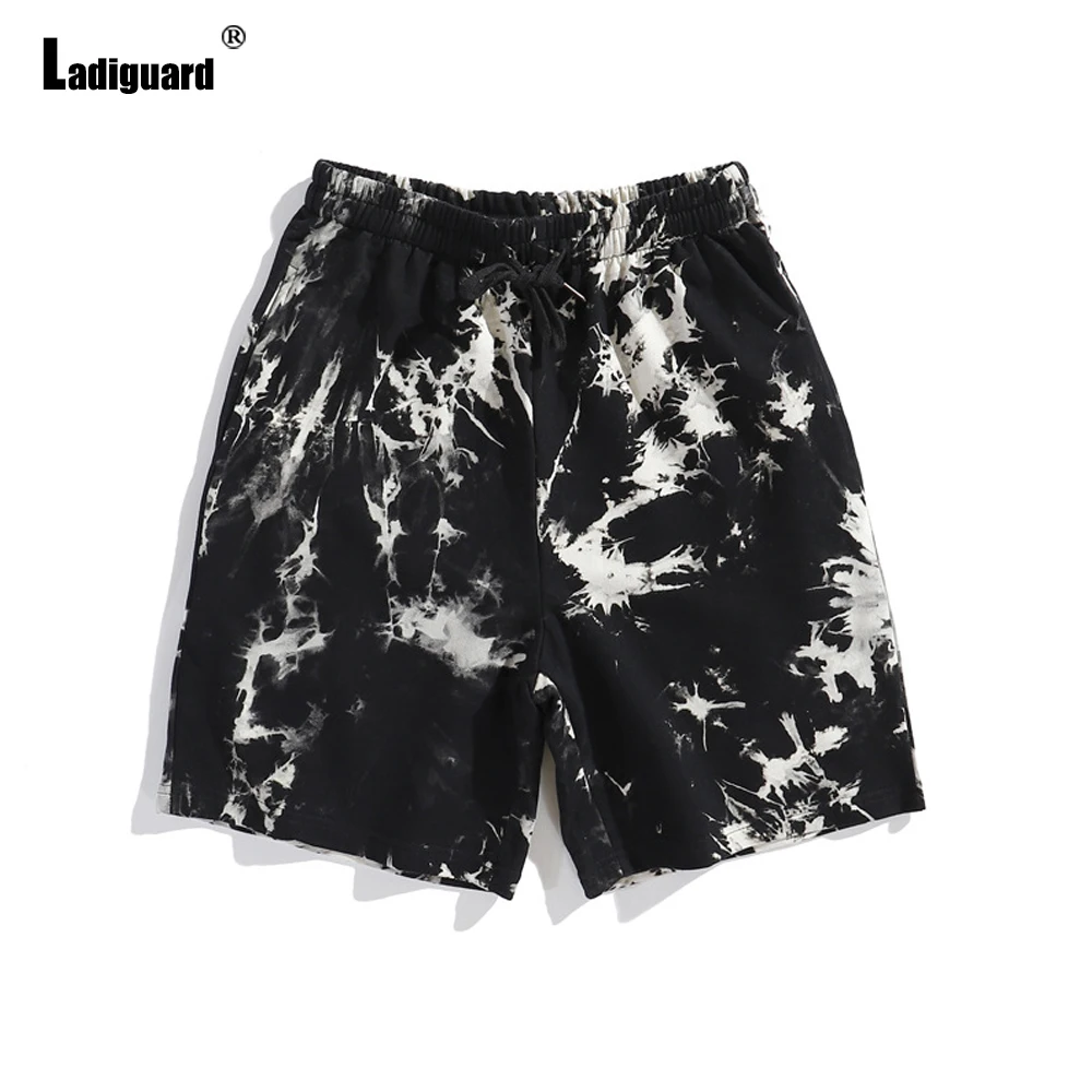 Ladiguard Men Fashion Leisure Tie Dry Shorts 2022 New Sexy Lace-up Skinny Shorts Plus Size Male Casual Beach Short Pants Homme