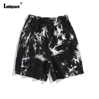 ladiguard men fashion leisure tie dry shorts 2022 new sexy lace up skinny shorts plus size male casual beach short pants homme