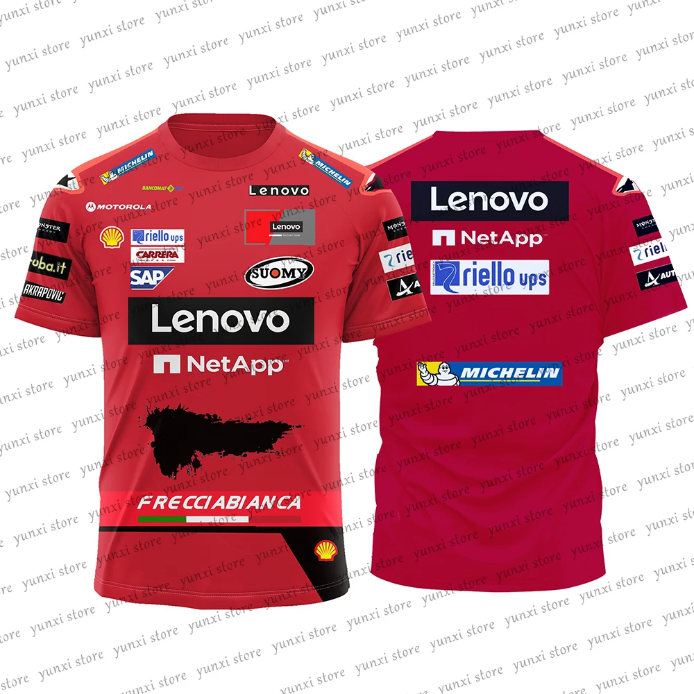 

2023 New Extreme Sports Motorcycle Enthusiast Competition Men's T-shirt, red racing 3D printed street clothing, summer fashion,