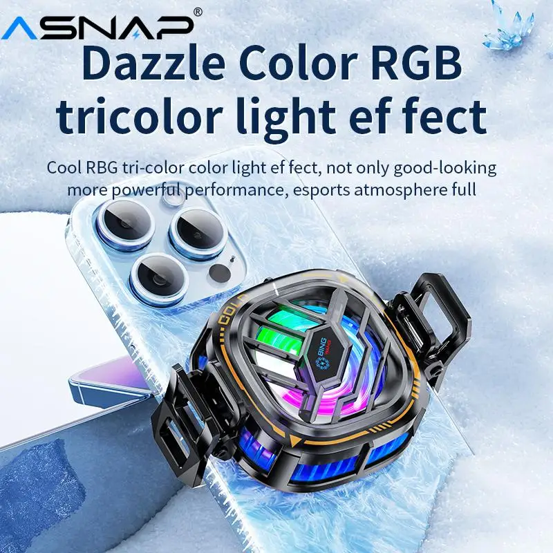 ASNAP кулер для телефона магнитный полупроводниковый радиатор с зажимом на спине RGB