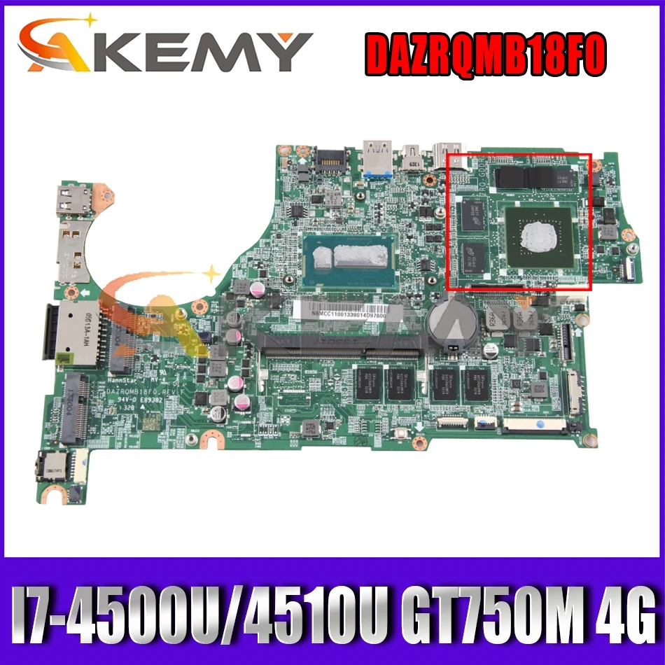 

DAZRQMB18F0 For Acer V5-573 V5-473 V5-473G V5-573G Laptop Motherboard With I7-4500U/4510U 4G-RAM GT750M 4G-GPU 100% Fully Tested