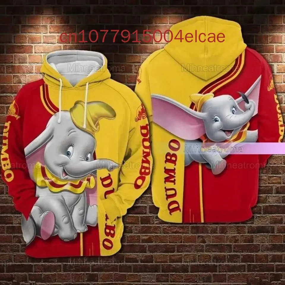 2024 New Disney Dumbo 3D Hoodie Printed Casual Street Harajuku Y2K Men's and Women's Hoods
