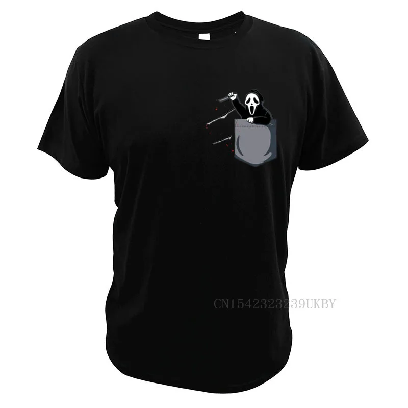 Pocket Killers Ghostface T Shirt Horror Movie Scream T Shirt Summer Homme Pure Cotton Hipster Drop Ship T-Shirt