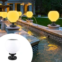 solar led light outdoor solar led garden lights waterproof round post lights column light for outdoor garden porch wall lamps