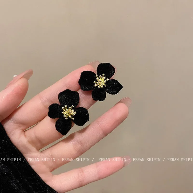 Элегантные высококачественные осенне-зимние роскошные женские твидовые серьги