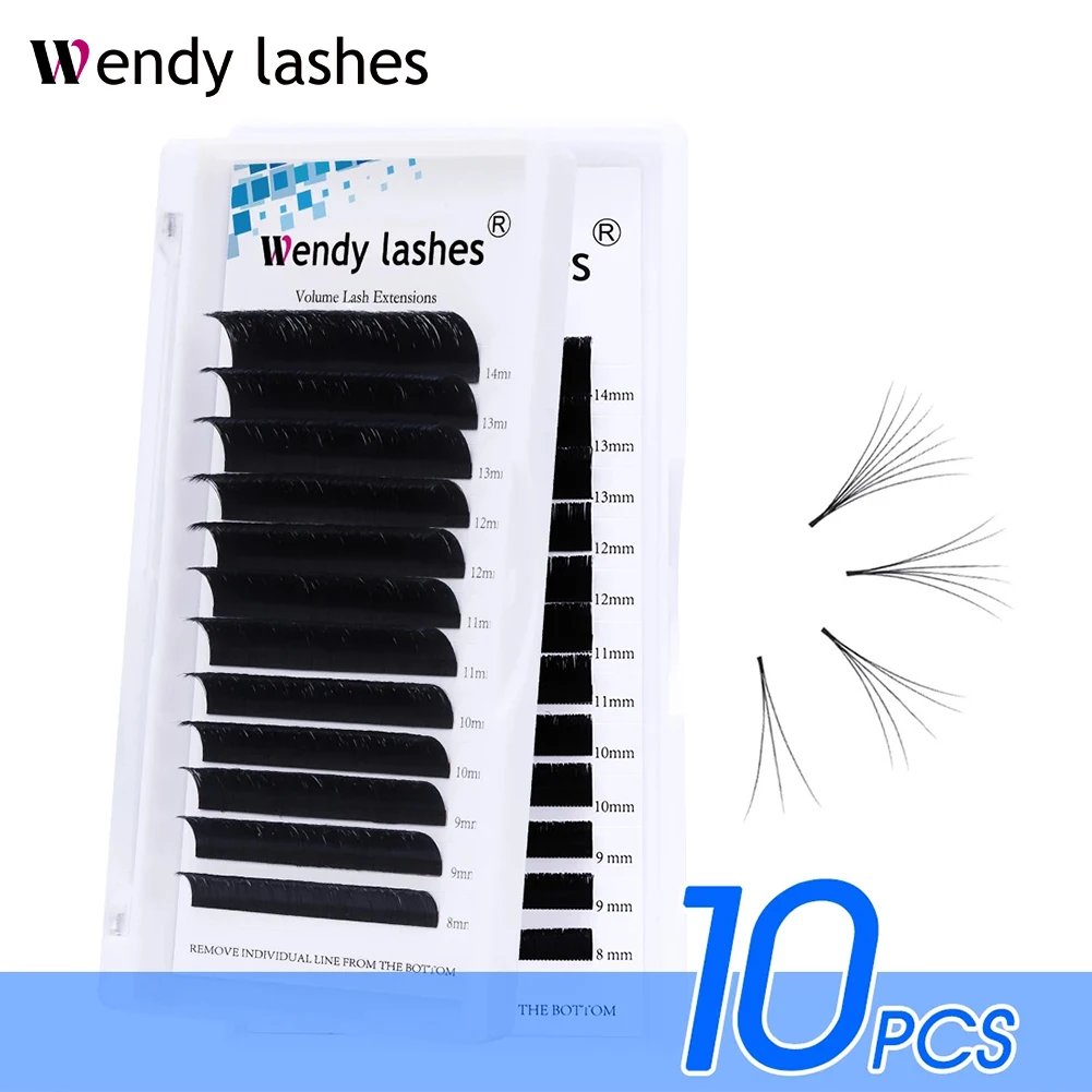 

5/10 PCS Easy Fanning Lashes Russion Volume Mega Eyelashes Extension Auto Flowering Rapid Blooming Fans lashes Fast Delivery