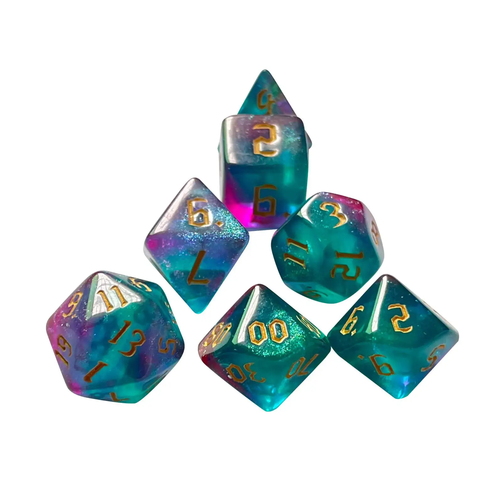 

7x Портативный многоцветный полиэдрон D4 ~ D20 развлекательная игрушка