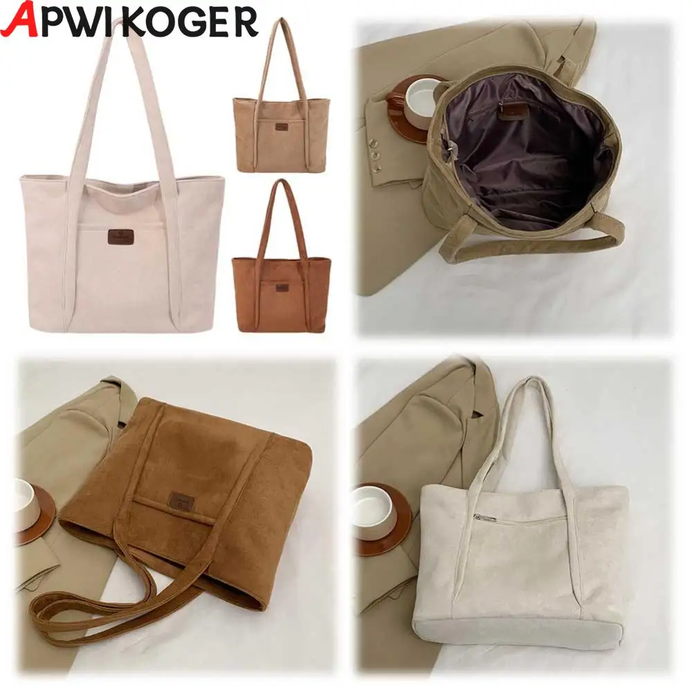 Женская замшевая сумка-тоут с застежкой-молнией сумка верхней ручкой большая