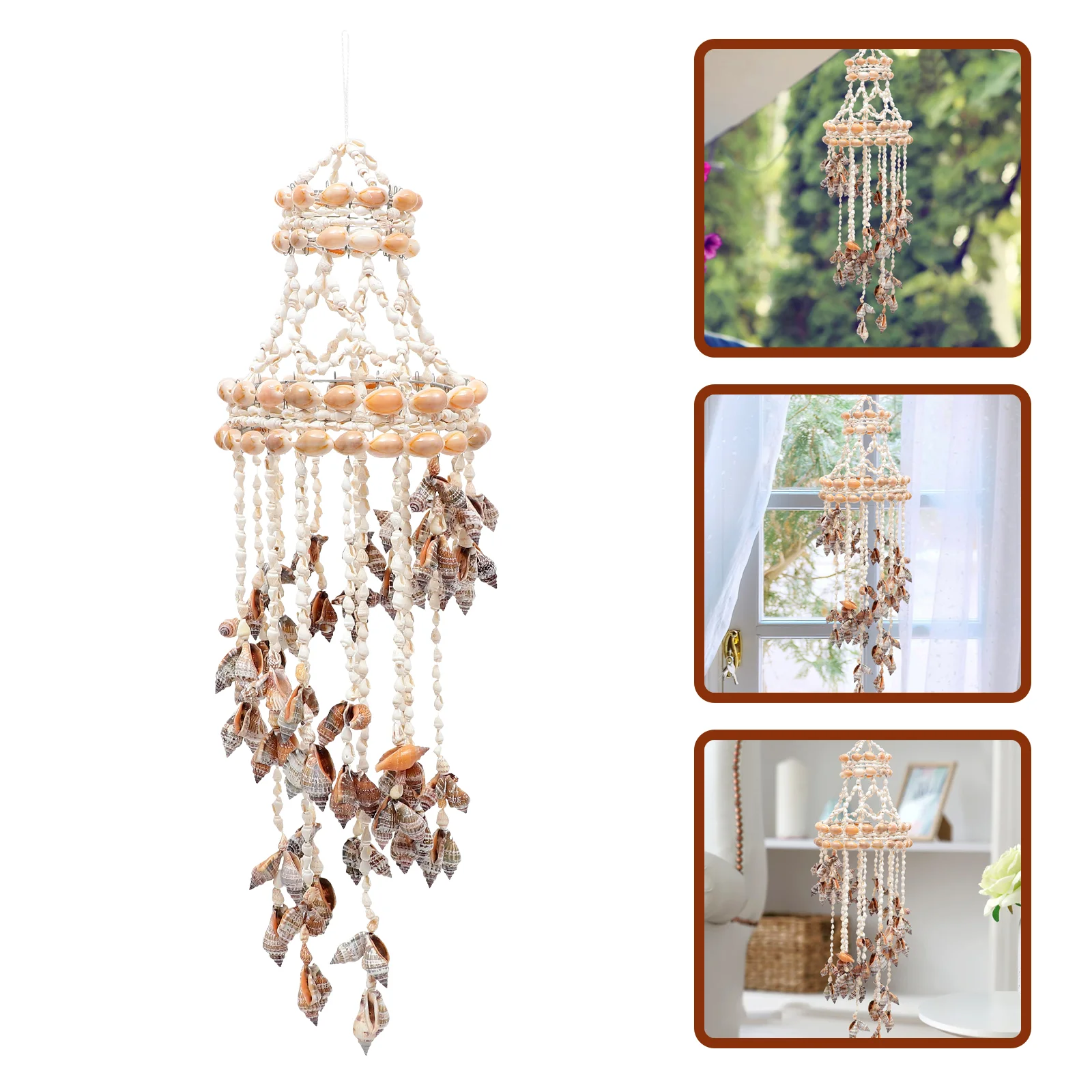 

Shell Wind Chime Hanging Ornament Natural Conch Shell Wind Chime Pendants Wall Hanging Pendant Random Seashell Decoration