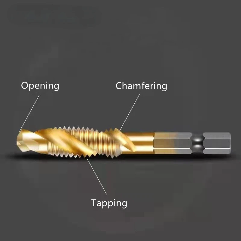 Набор сверл с шестигранным хвостовиком ручные метчики 3 в 1 из быстрорежущей