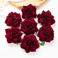10cm artificial silk rose flower diy wreath decorative accessories simulation plant for wedding garden home decoration