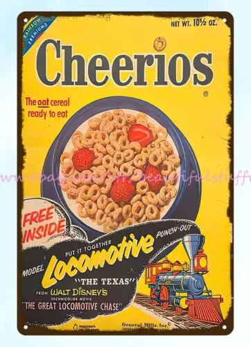 Коллекционный Настенный декор 1940s Cheerios oat автомобильный металлический жестяной