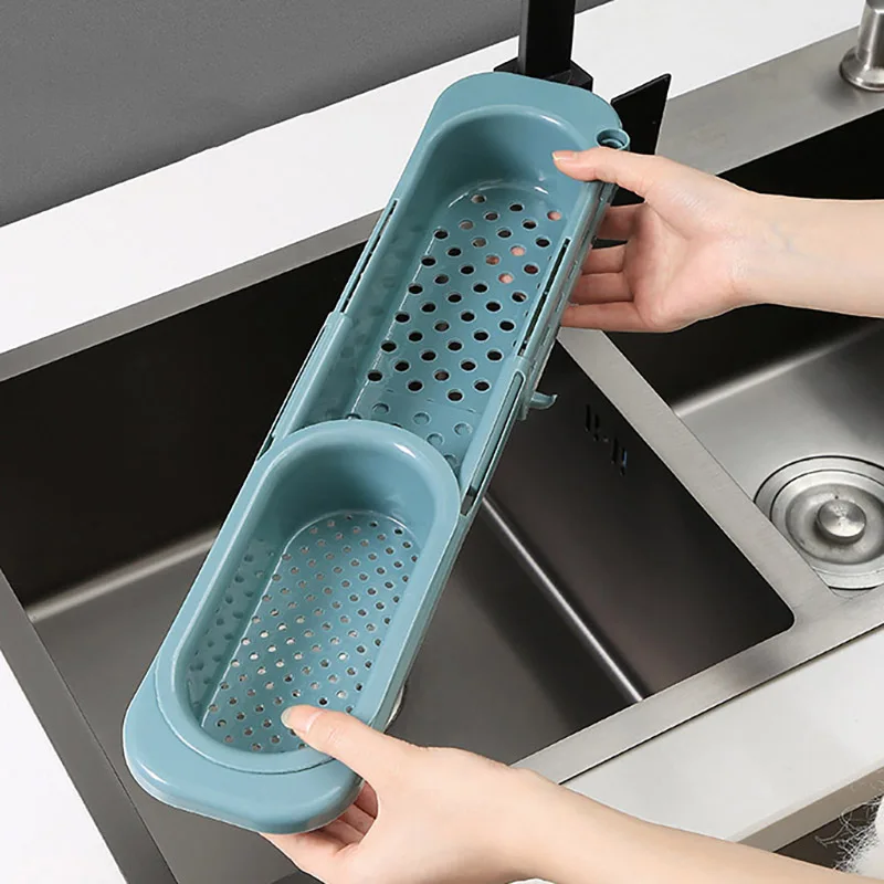 

Adjustable Telescopic Sink Rack Soap Sponge Holder Kitchen Sinks Organizer Sinks Drainer Rack Storage Basket Kitchen Accessorie