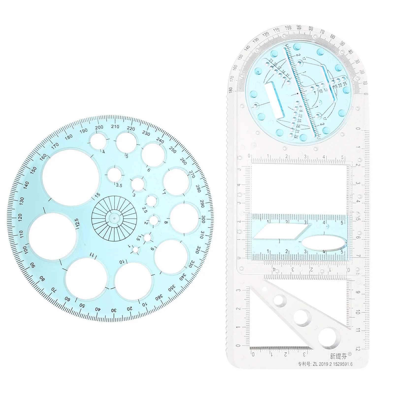 

2 Pcs Drawing Ruler Scales Students Rulers Supplies Plastic Templates Stencils Primary School