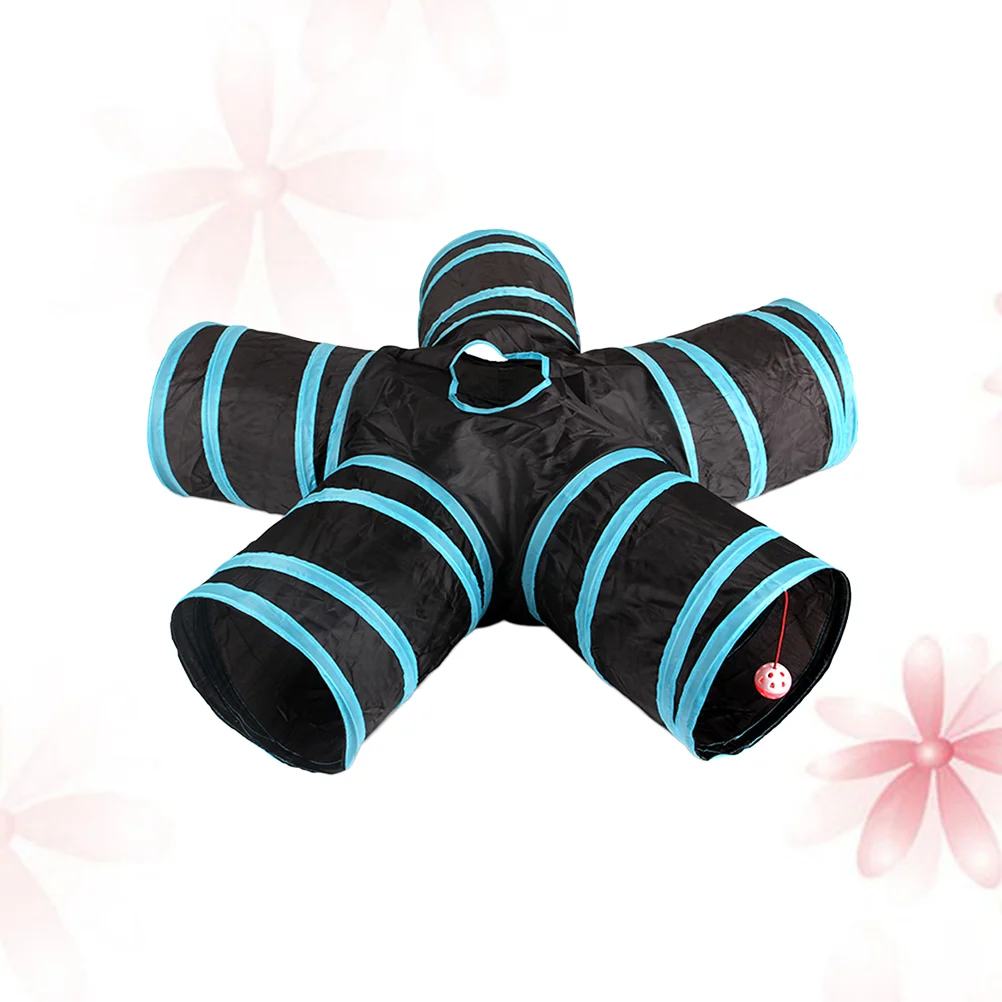 

Складные туннели для животных, 5 ходовых трубок с гофрированной игрой для кошек, морских кроликов