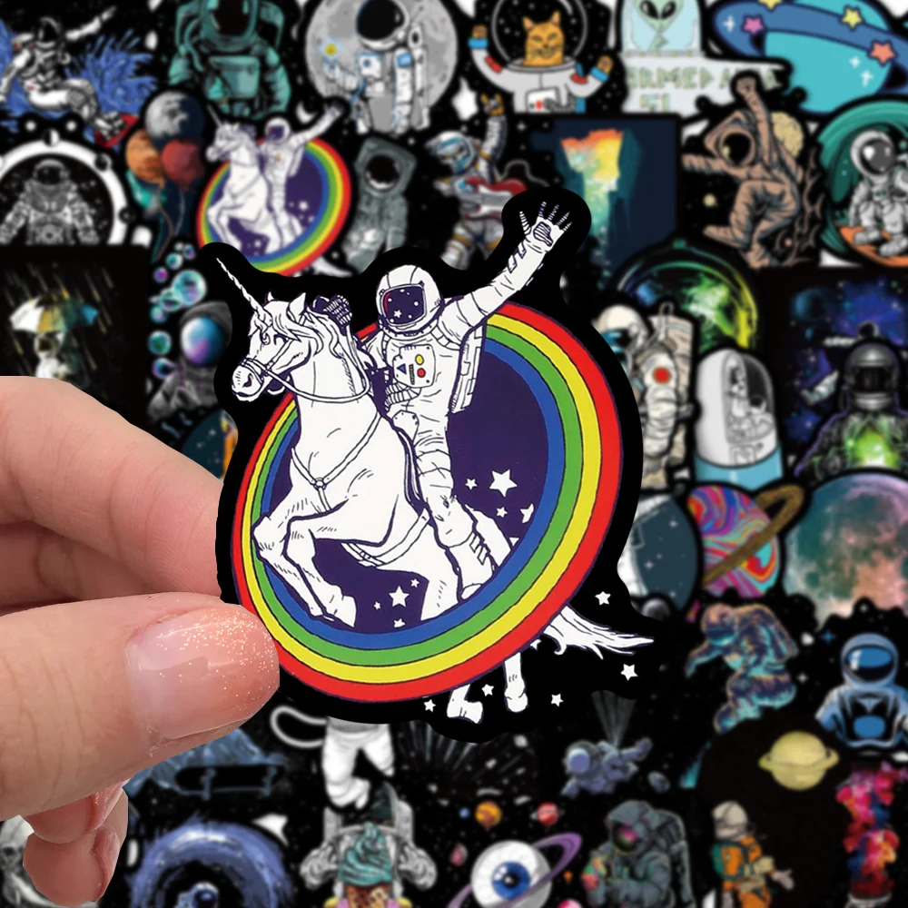 10/50PCS Outer Space Astronaut Cartoon Stickers to DIY Skateboard Fridge Laptop Phone Luggage Waterproof Decals Sticker Kids Toy