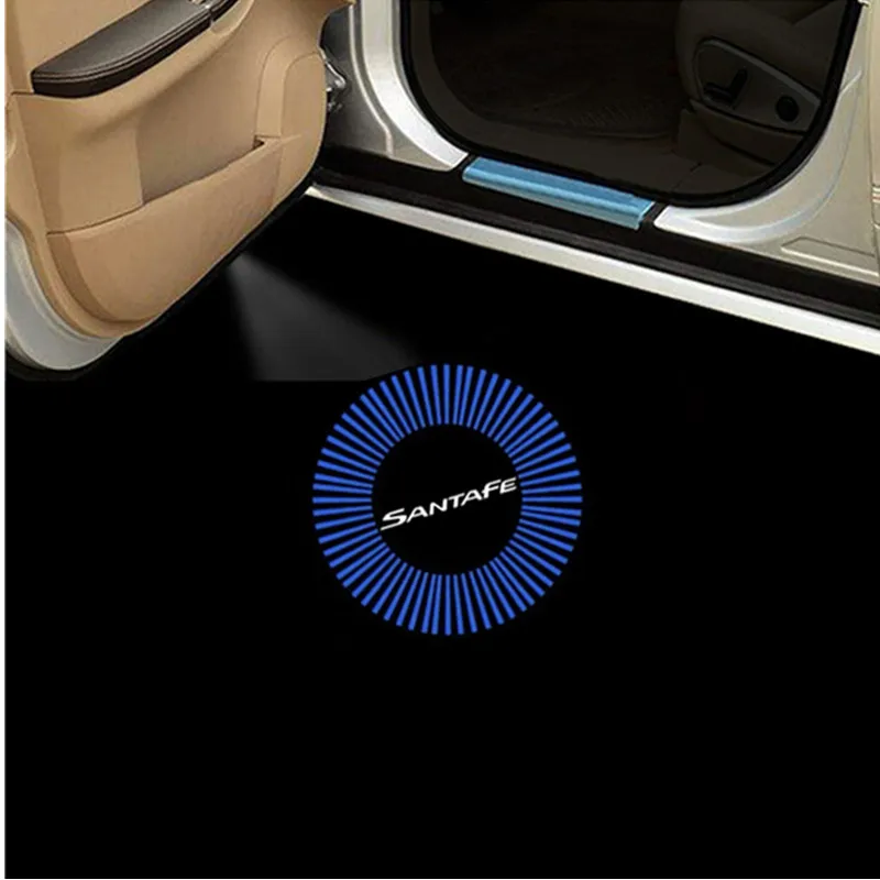 

2 шт., автомобильные лампы-проекторы для дверей Hyundai SANTAFE 2013- 2014 2015 2016 2017