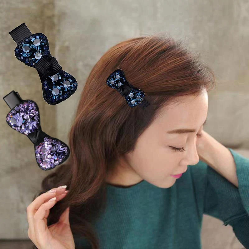 

Bowknot Rhinestone Crystal Hair Clip Hairpins Barrettes for Girl Women Headwear Hairclip Duckbill Clip Hair Accessories