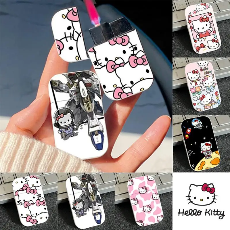 

Sanrioed Anime Kawaii Kt Cat Lighter Cartoon Animal Model Windproof Lighter Case Without Gas Portable Helloween Birthday Gift