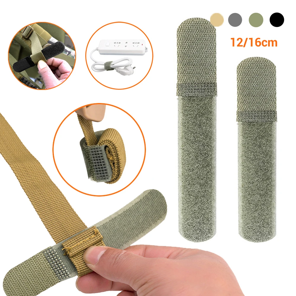 

5Pcs Nylon Straps Tactical Molle Webbing Hook Loop Fastener Buckle Grip Wrapping Cord Organizer Outdoor Tools Hiking Camping