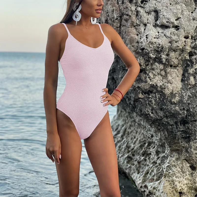 

Swimwear Women 2023 Spring New One-piece Swimsuit Wavy Strip Sexy Bikini Multi-color Waistband Bathing Suit Women m