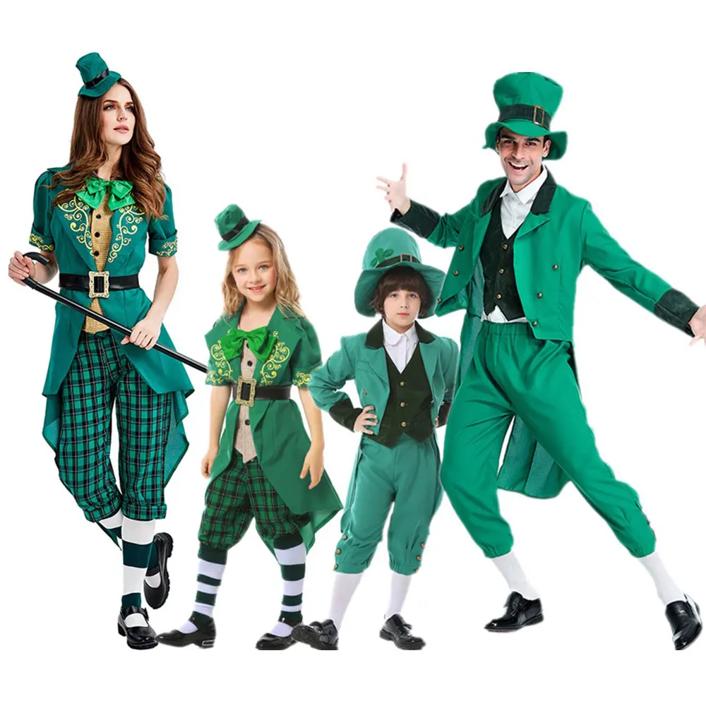 

Карнавал на Хэллоуин, семейная группа детей, косплей-костюм эльфа, ирландский фестиваль, День Святого Патрика, Гоблинское платье