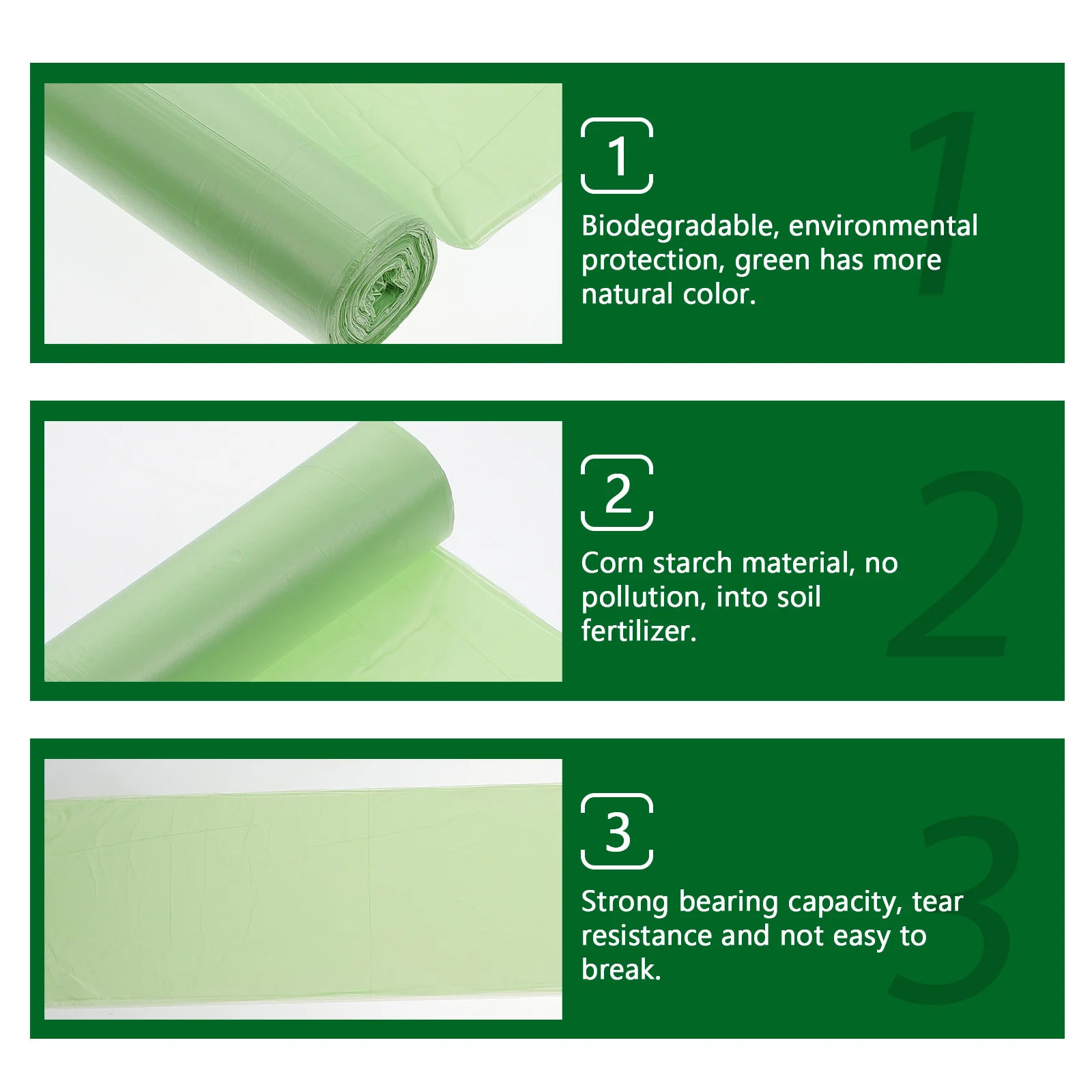 100 шт. сверхмощный мусорный бак биоразлагаемые мешки для мусора компостируемый