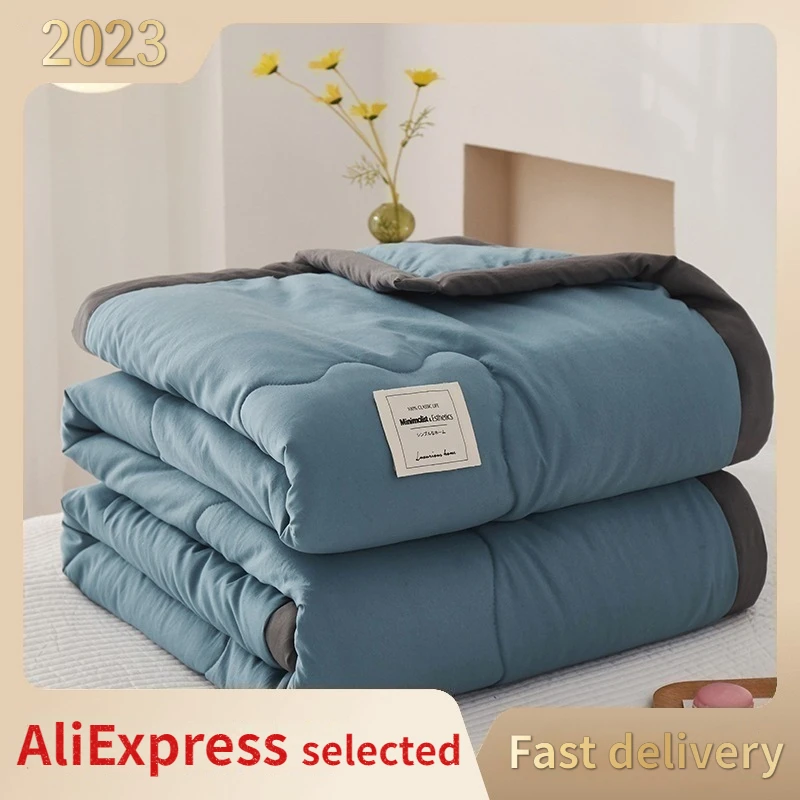 

Unprinted Washable Quilt Summer Machine Washable Double Bed Quilt Camping Summer Blanket Breathable Soft 2023