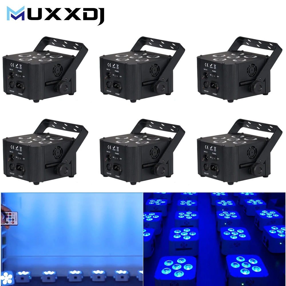 

6 шт. Uplight 6x18 Вт RGBWA + УФ 6-в-1 Беспроводной светодиодный светильник с питанием от батареи WIFI Дистанционное управление DJ Свадебный светильник