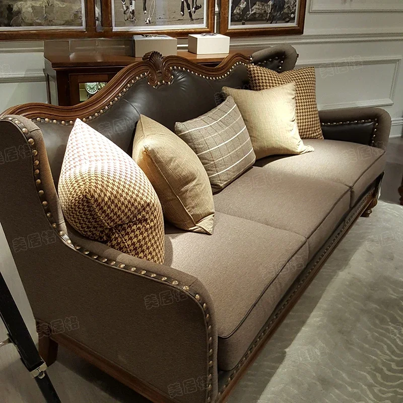 Коричневая распродажа роскошные диваны европейские антикварные кожаные